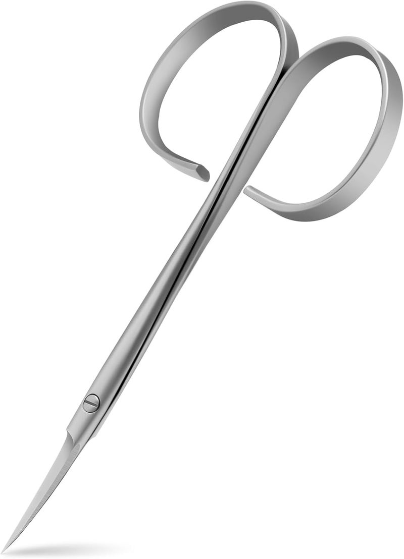 CGBE Cuticle Scissors Extra Fine Curved: Stainless Steel Eyebrow Scissor, Professional Manicure Scissors for Manicure, Eyelashes, Eyebrow, Dry Skin For Women And Men - Image 1
